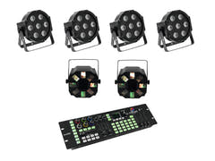 EUROLITE Set 4x LED SLS-7 HCL Floor + 2x LED FE-700 + contrôleur DMX LED Color Chief