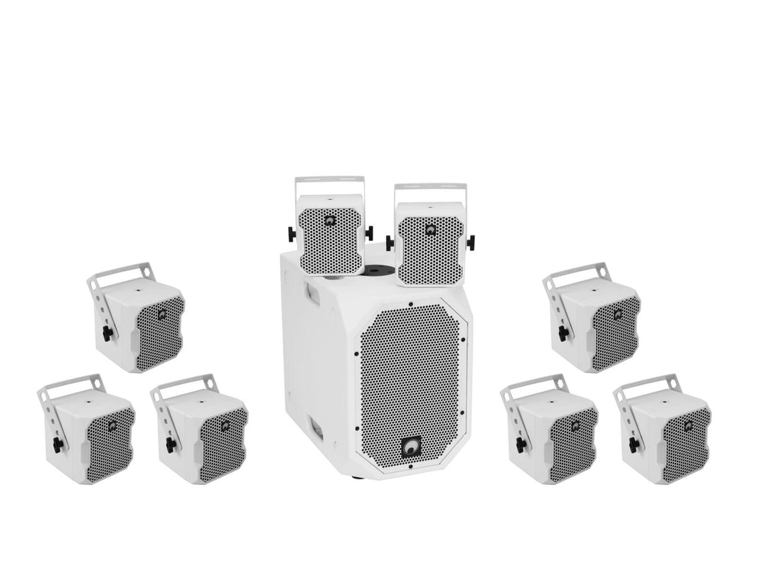 OMNITRONIC Set BOB-10A blanc + 8x BOB-4 blanc
