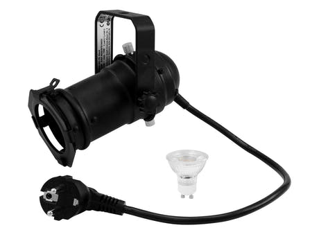 EUROLITE Set PAR-16 Spot GU-10 noir + GU-10 230V LED SMD 7W 6400K