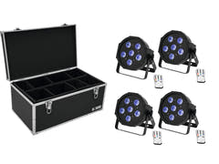 EUROLITE Ensemble 4x LED SLS-603 TCL UV de sol + étui TDV-1