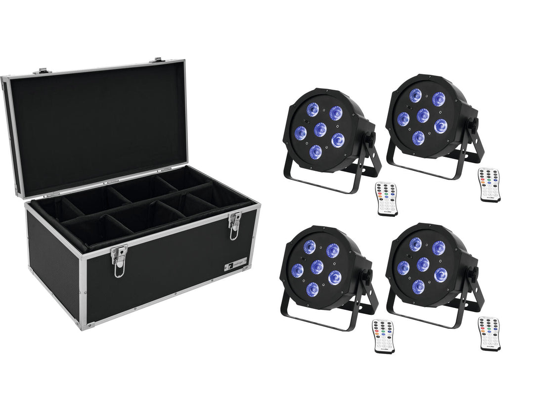 EUROLITE Ensemble 4x LED SLS-603 TCL UV de sol + étui TDV-1