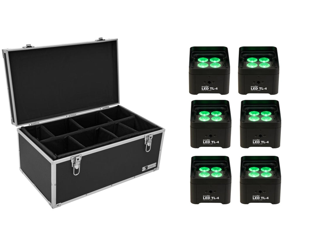 EUROLITE Ensemble 6x LED TL-4 Trusslight + Étui