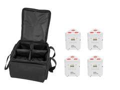 EUROLITE Ensemble 4x AKKU TL-3 TCL blanc + SB-4 Sac souple