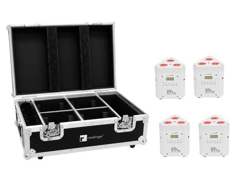 EUROLITE Set 4x AKKU TL-3 TCL blanc + Case avec fonction de charge