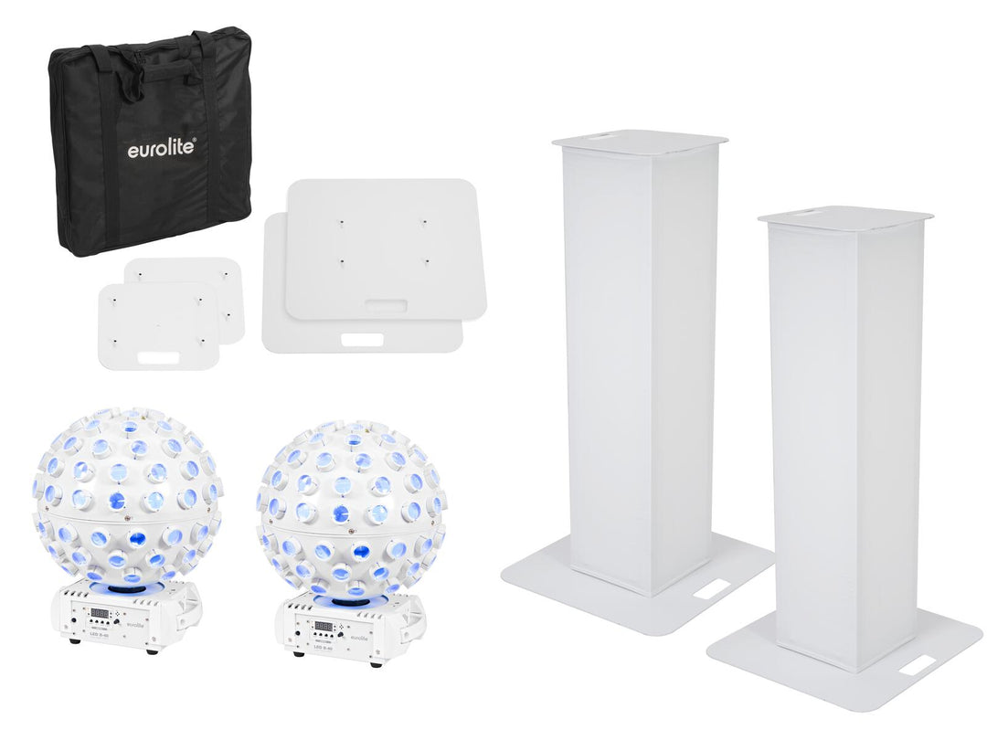 EUROLITE set 2x Stage support 100cm + 2x LED B-40 Beam Effet Effect blanc