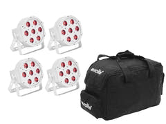 EUROLITE Set 4x LED SLS-7 HCL Spot blanc + Sac souple