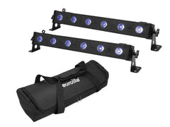 EUROLITE Ensemble 2x LED BAR-6 QCL RGB+UV Barre + Sac souple