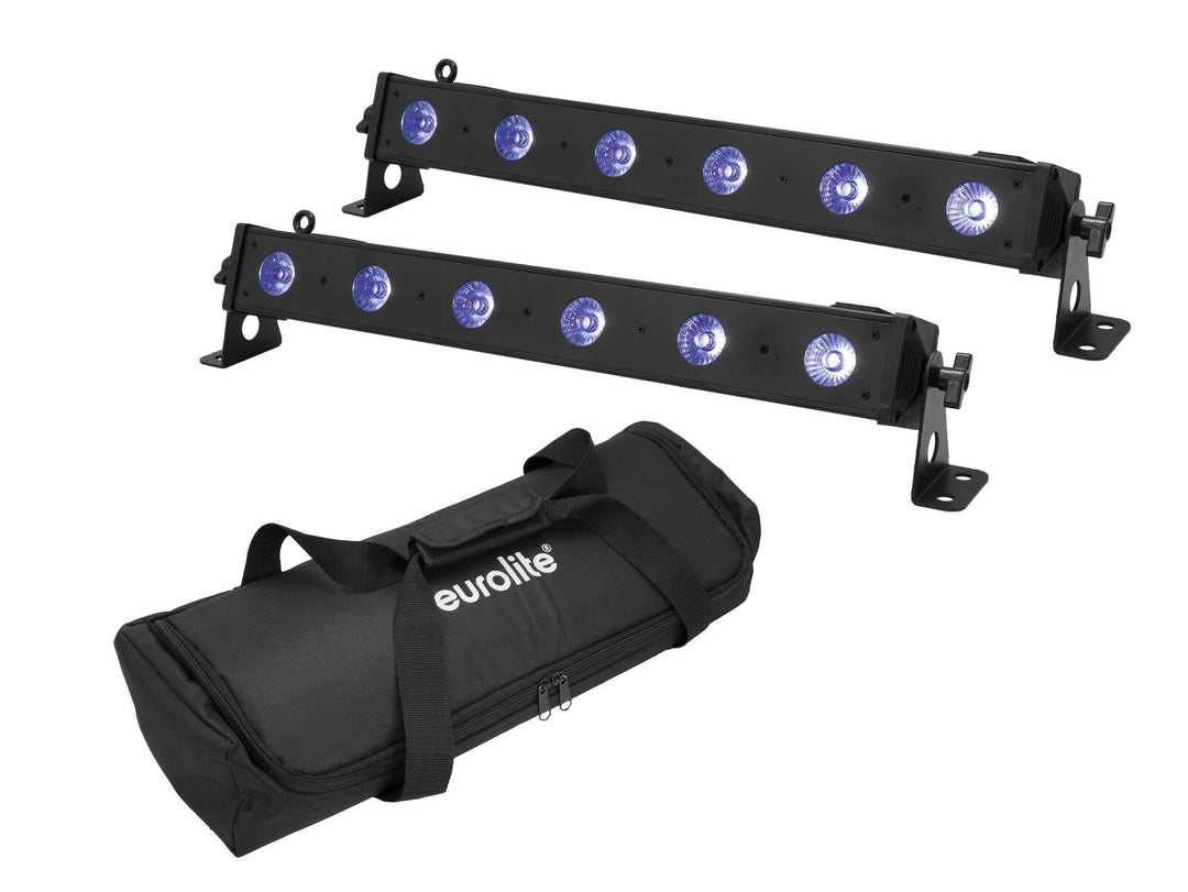 EUROLITE Ensemble 2x LED BAR-6 QCL RGB+UV Barre + Sac souple