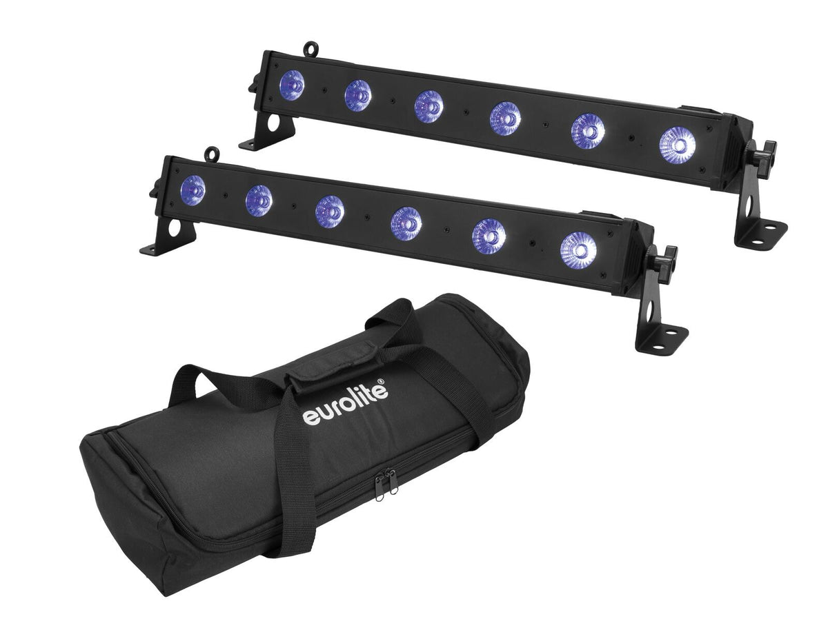 Eurolite Ensemble 2x LED BAR-6 QCL RGB+UV Barre + Sac souple