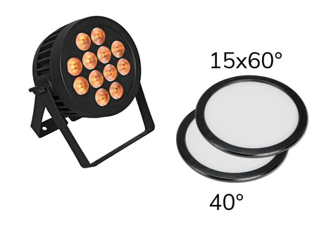 EUROLITE Set LED IP PAR 12x8W QCL Spot + 2x housse diffuseuse (15x60° and 40°)