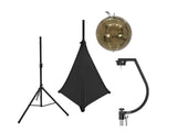 EUROLITE Ensemble boule à facettes 30 cm dorée avec stand et cover de trépied noir