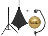 EUROLITE Ensemble boule à facettes 50 cm dorée avec stand et cover de trépied noir