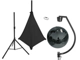 EUROLITE Ensemble boule à facettes 50 cm noire avec stand et cover de trépied noir