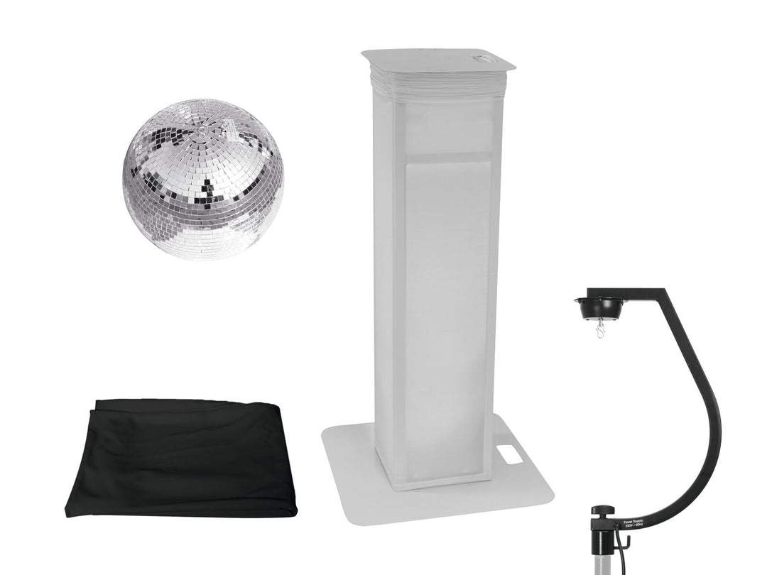 EUROLITE Set boule à facettes 30cm avec stand de scène variable + housse noire