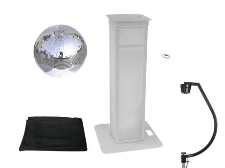 EUROLITE Set boule à facettes 50cm avec stand de scène variable + housse Black