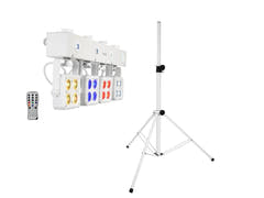 EUROLITE Set LED KLS-180 blanc + BS-2 EU Stand d’enceinte blanc