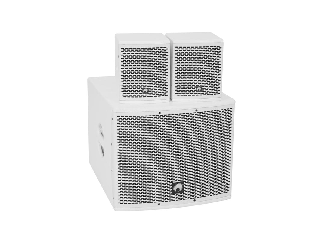 OMNITRONIC Set MOLLY-12A Subwoofer active + 2x MOLLY-6 Top 8 ohms, blanc