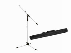 OMNITRONIC set microphone trépied MS-1W avec perche blanc + sac