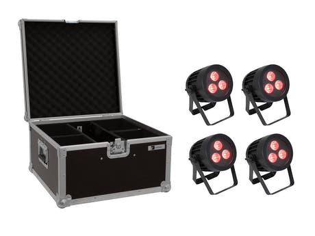 EUROLITE Set 4x LED IP PAR 3x9W SCL Spot + mallette