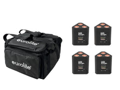 EUROLITE Ensemble 4x AKKU TL-3 QCL RGB+UV Trusslight + SB-4 Sac souple