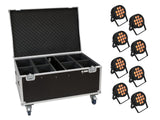 EUROLITE set de 8 LED IP PAR 12x9W SCL Spot + case à roulettes