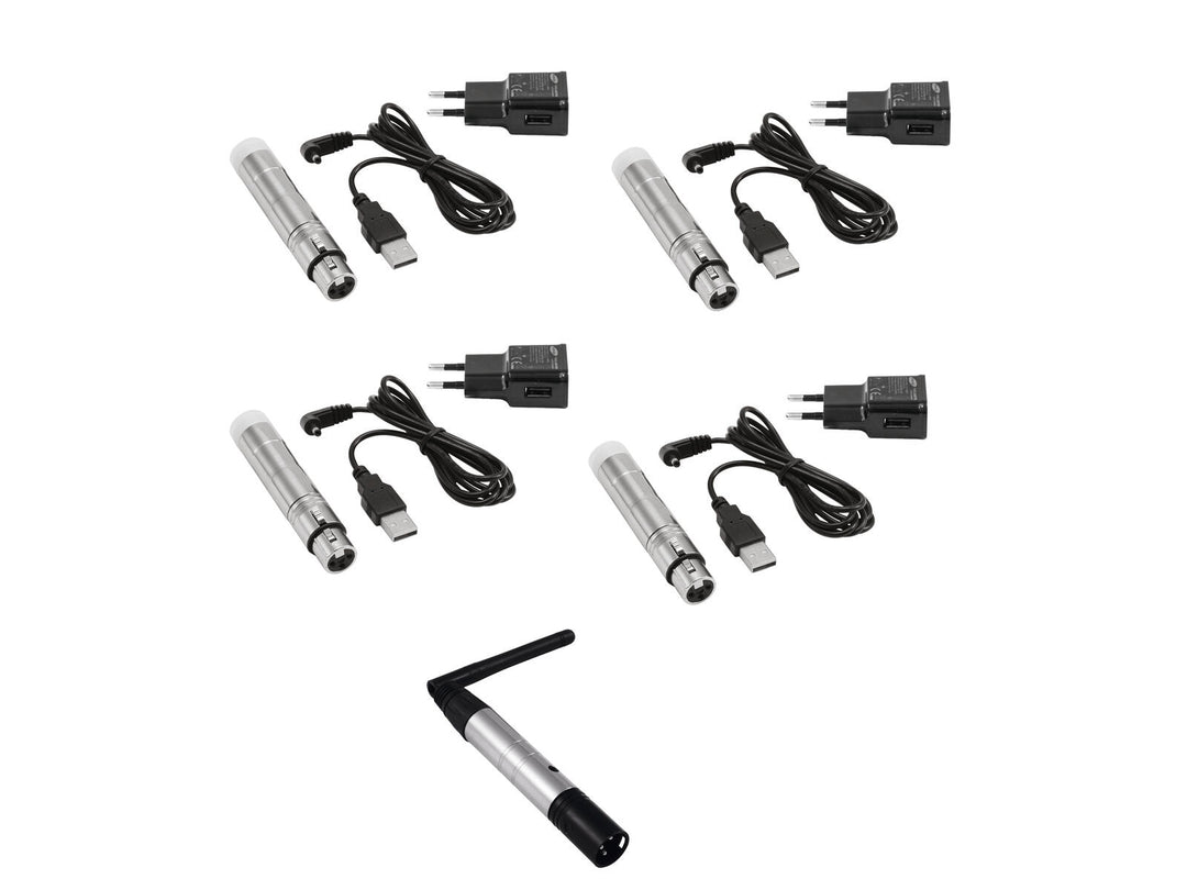 EUROLITE Set QuickDMX 1x émetteur + 4x récepteur AKKU