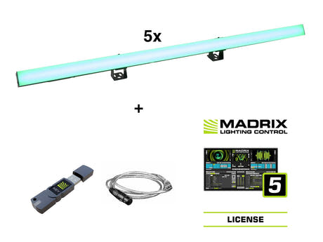 EUROLITE Set 5x LED PR-100/32 Pixel DMX Rail + logiciel Madrix