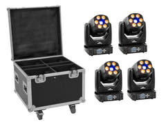 EUROLITE Ensemble 4x LED TMH-H90 + étui à roulettes