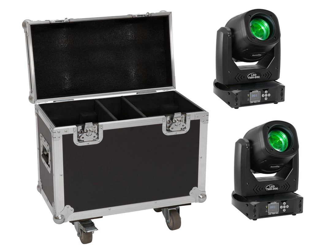 EUROLITE Set 2x LED TMH-B90 + Étui à roulettes