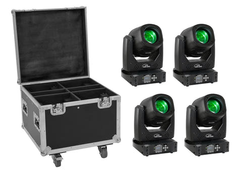 EUROLITE Set 4x LED TMH-B90 + Flight-case à roulettes