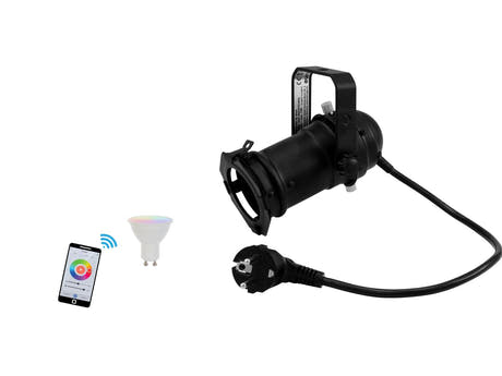 Set EUROLITE PAR-16 Spot bk + LED GU10 RGB/WW/CW WiFi