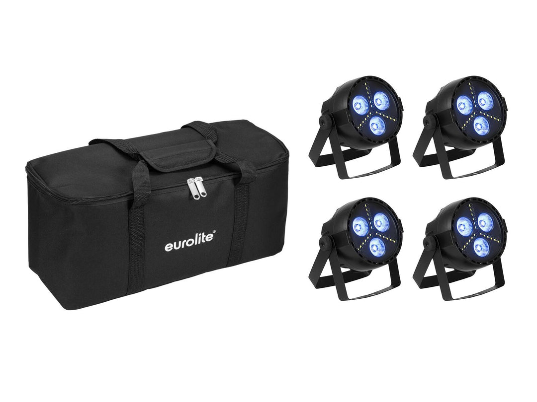 EUROLITE Set 4x LED PARty projecteur hybride + Soft bag