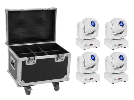 EUROLITE Set 4x LED TMH-S60 Tâtes Mobiles Spot wh + Case