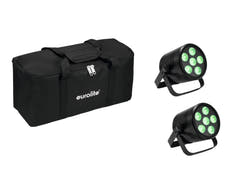 EUROLITE Ensemble 2x AKKU PAR 6 QCL + Soft Bag