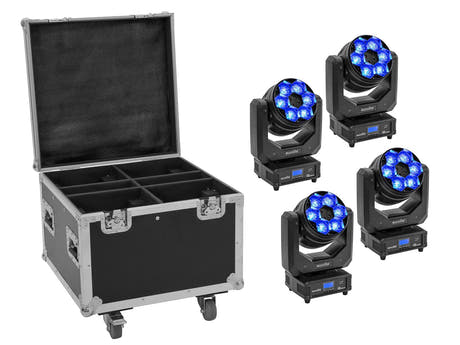 EUROLITE Set 4x LED TMH-H240 Beam/Wash/Flower Effect + étui