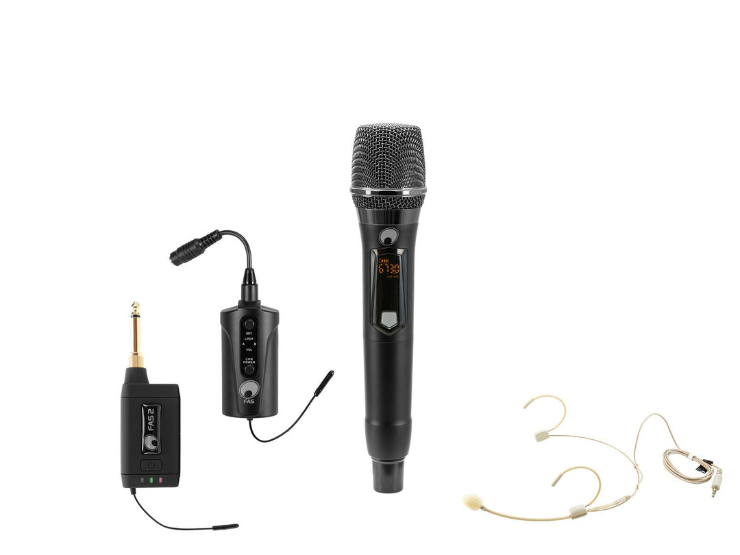 OMNITRONIC Set FAS TWO + microphone sans fil Dyn. + BP + casque 660-690MHz