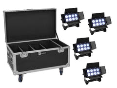 Ensemble EUROLITE 4x Multiflood IP 8x10W RGBW Wash + coffret