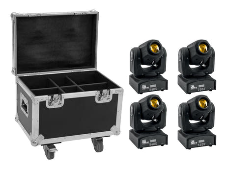 EUROLITE Set 4x LED TMH-17 Spot + valise à roulettes