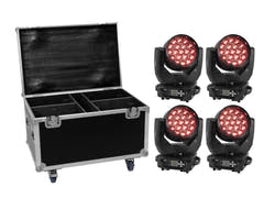 EUROLITE Set de 4x LED TMH-X4 + case à roulettes