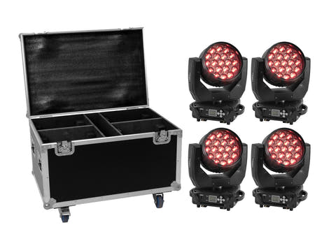 EUROLITE Set de 4x LED TMH-X4 + case à roulettes