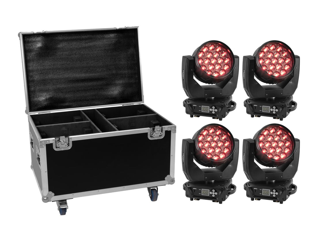 EUROLITE Set de 4x LED TMH-X4 + case à roulettes