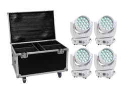 EUROLITE Set 4x LED TMH-X4 white + étui à roulettes