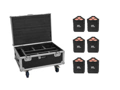 EUROLITE Set 6x AKKU IP TL-3 QCL + Case à roulettes et fonction de recharge