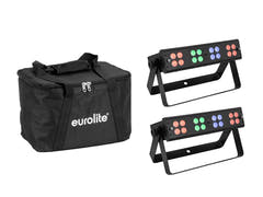 EUROLITE Set de 2x LED Silent Bar 16x4W RGB/WW + Sac souple