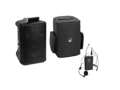 OMNITRONIC set PORTY-8A système PA sans fil + émetteur Bodypack avec casque + sac souple