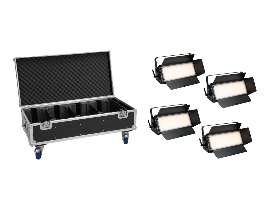 EUROLITE Set 4x LED PLL-576 CW/WW Panneau + Case à roulettes