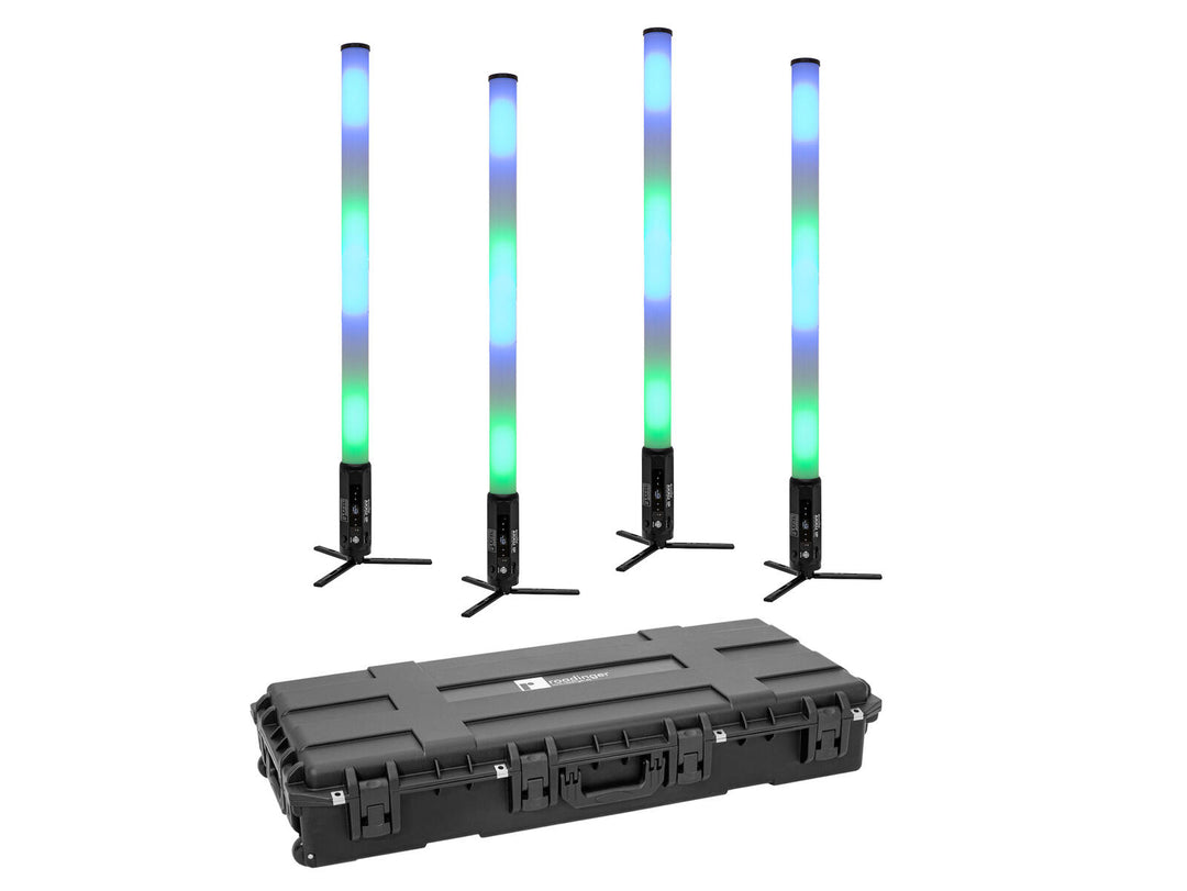 EUROLITE set 4x AKKU IP Pixel Tube 360° PRO CRMX + étui en plastique