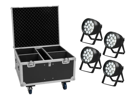 Ensemble EUROLITE 4x LED IP PAR 14x10W HCL + Flightcase