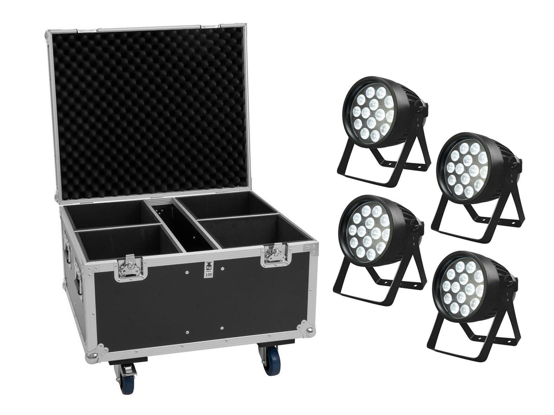 Ensemble EUROLITE 4x LED IP PAR 14x10W HCL + Flightcase