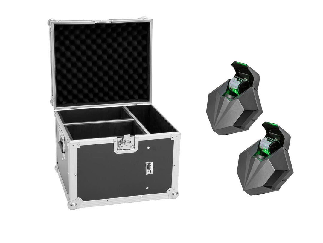 EUROLITE Set de 2x LED CAT-80 Beam Effect + flight-case